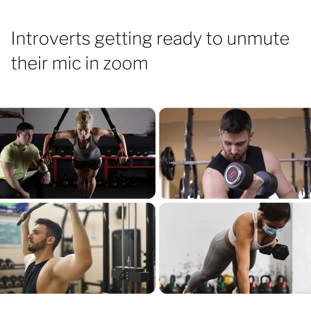 people working out in a gym meme