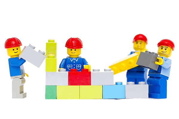 lego character general contractors or your basic web design agency