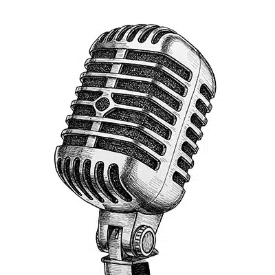 website-voice ink style illustration of a microphone